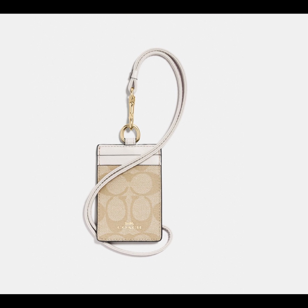 🔆NWT COACH F63274 Lanyard ID Card Holder Signature.